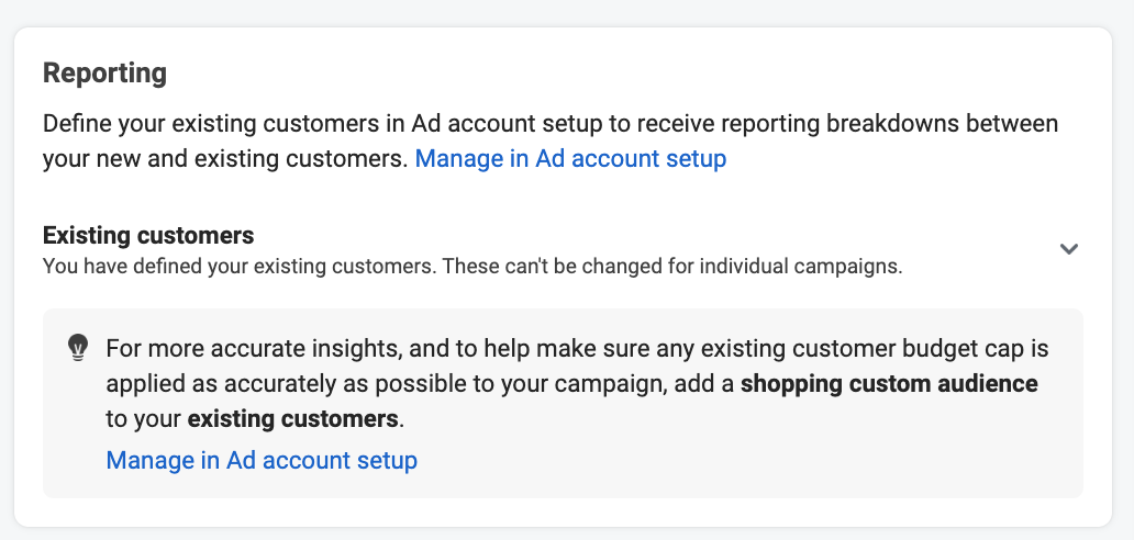 Setting existing customers in Advantage+