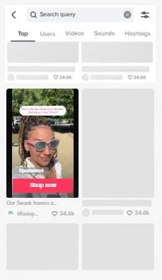 An example of what a search ad looks like in TikTok