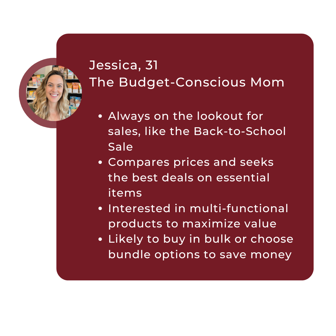Jessica the Budget-Conscious Mom persona